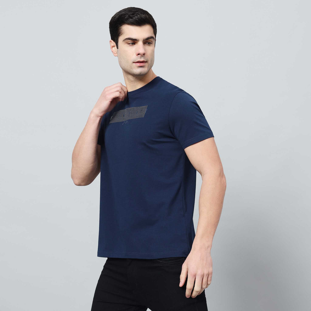 Regular Fit Crew Neck T-shirt - Front silicon print
