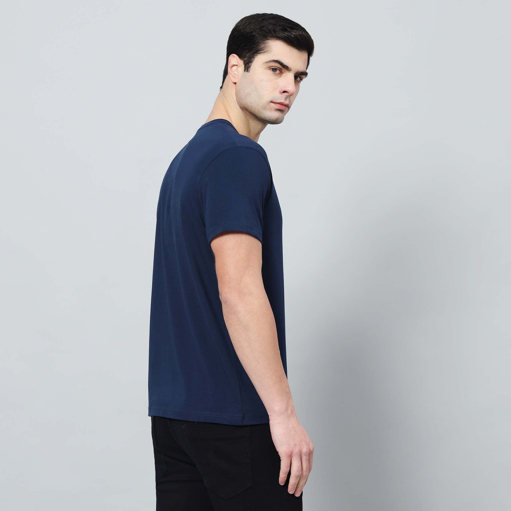 Regular Fit Crew Neck T-shirt - Front silicon print