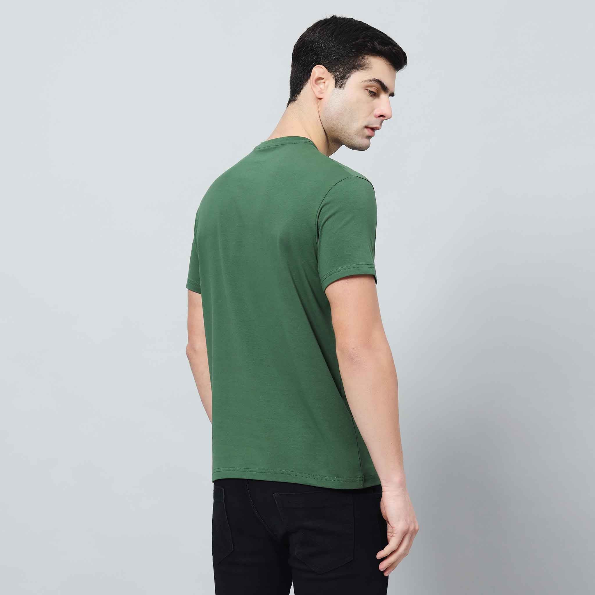 Regular Fit Crew Neck T-shirt - Front silicon print