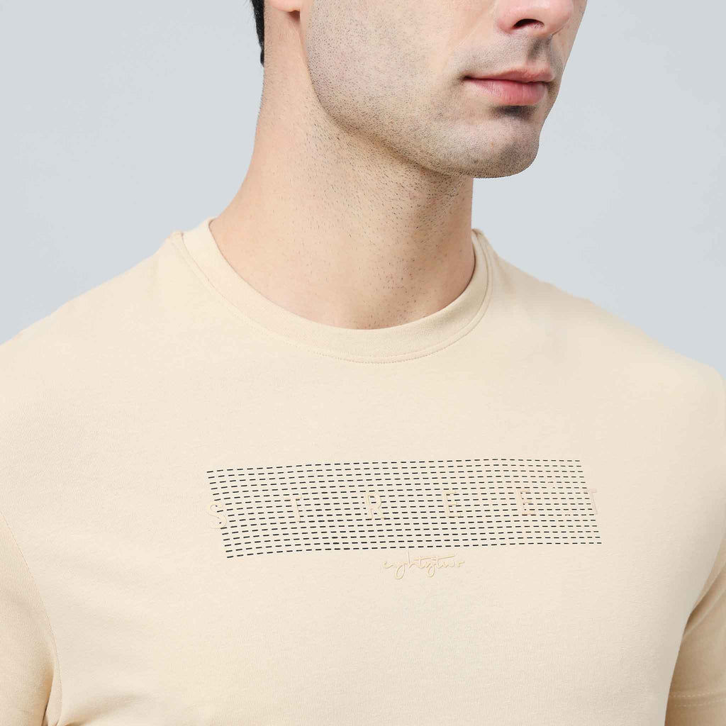 Regular Fit Crew Neck T-shirt - Front silicon print