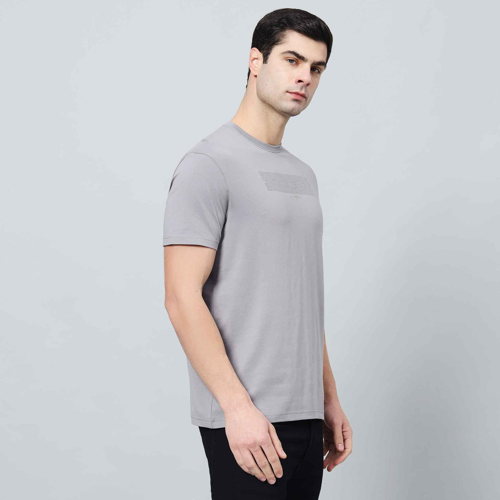 Regular Fit Crew Neck T-shirt - Front silicon print