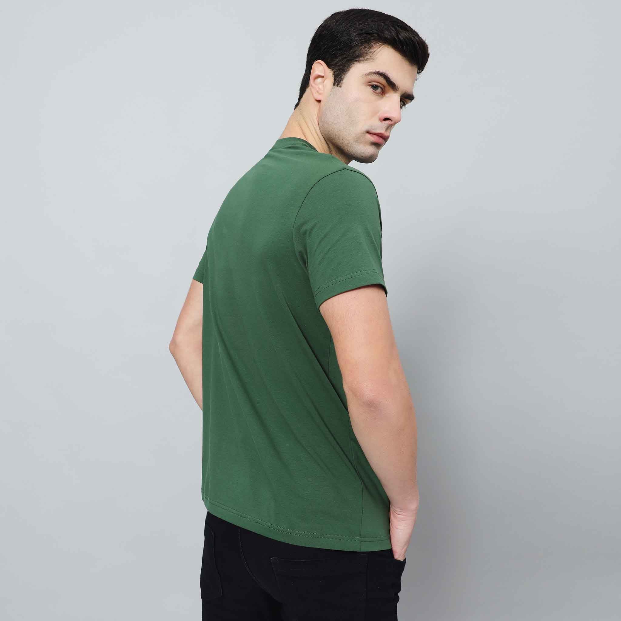 Regular Fit Crew Neck T-shirt with Circle Logo Print