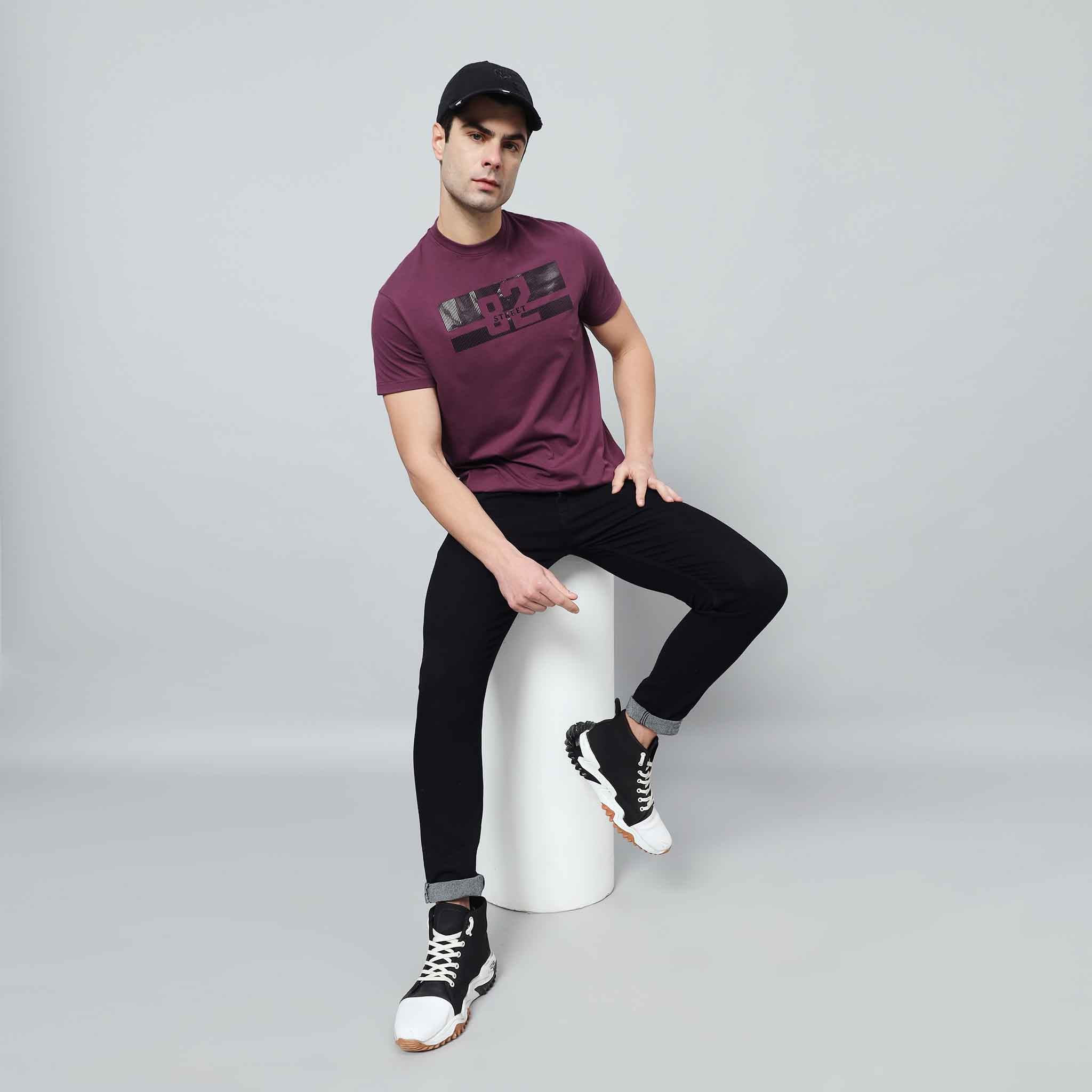 Regular Fit Crew Neck T-shirt - Silicon Logo Print