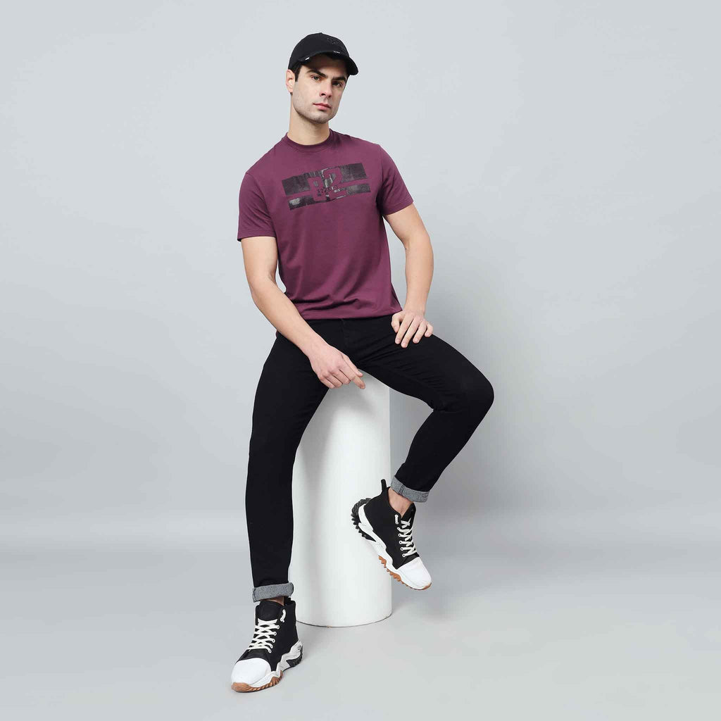 Regular Fit Crew Neck T-shirt - Silicon Logo Print