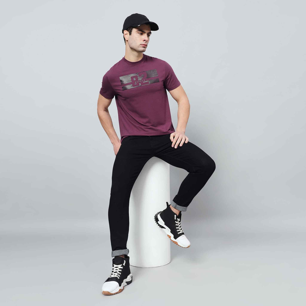 Regular Fit Crew Neck T-shirt - Silicon Logo Print