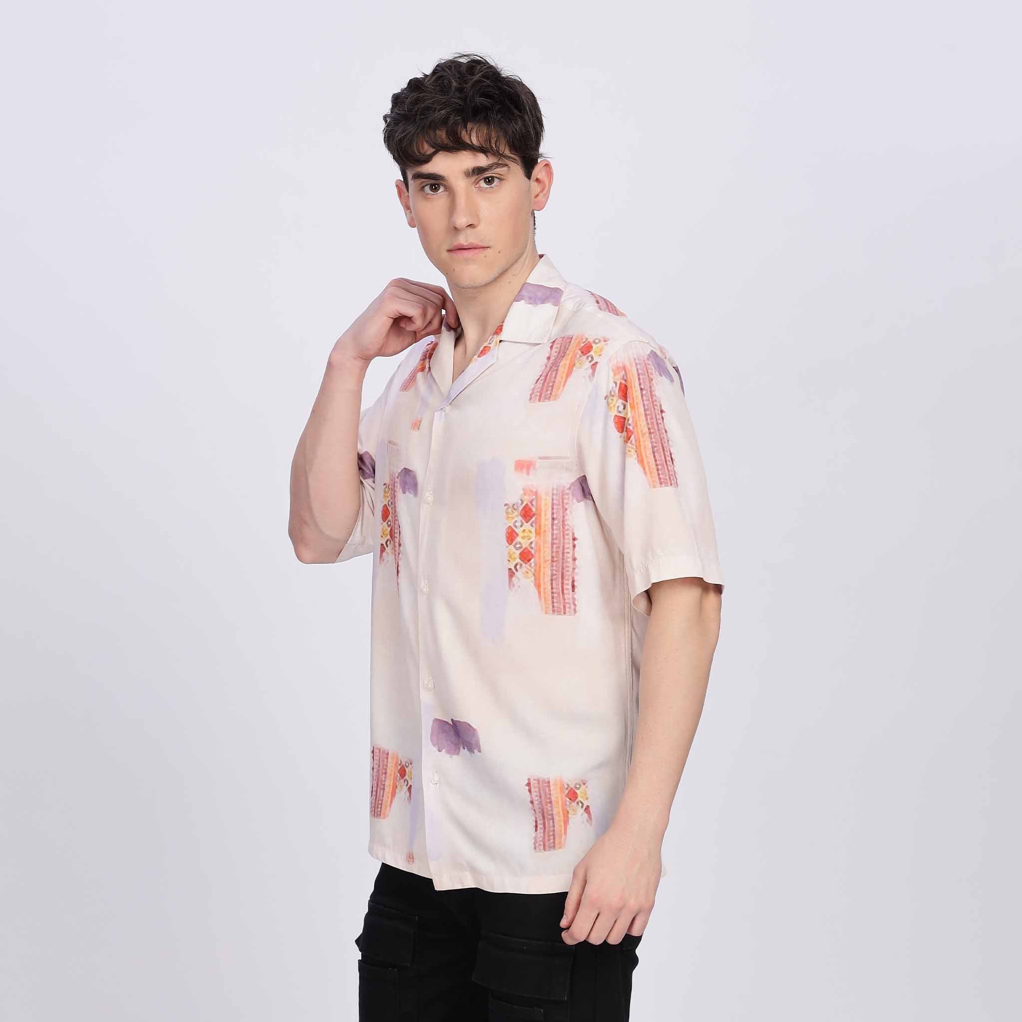Multi-colored Printed Casual shirt mens