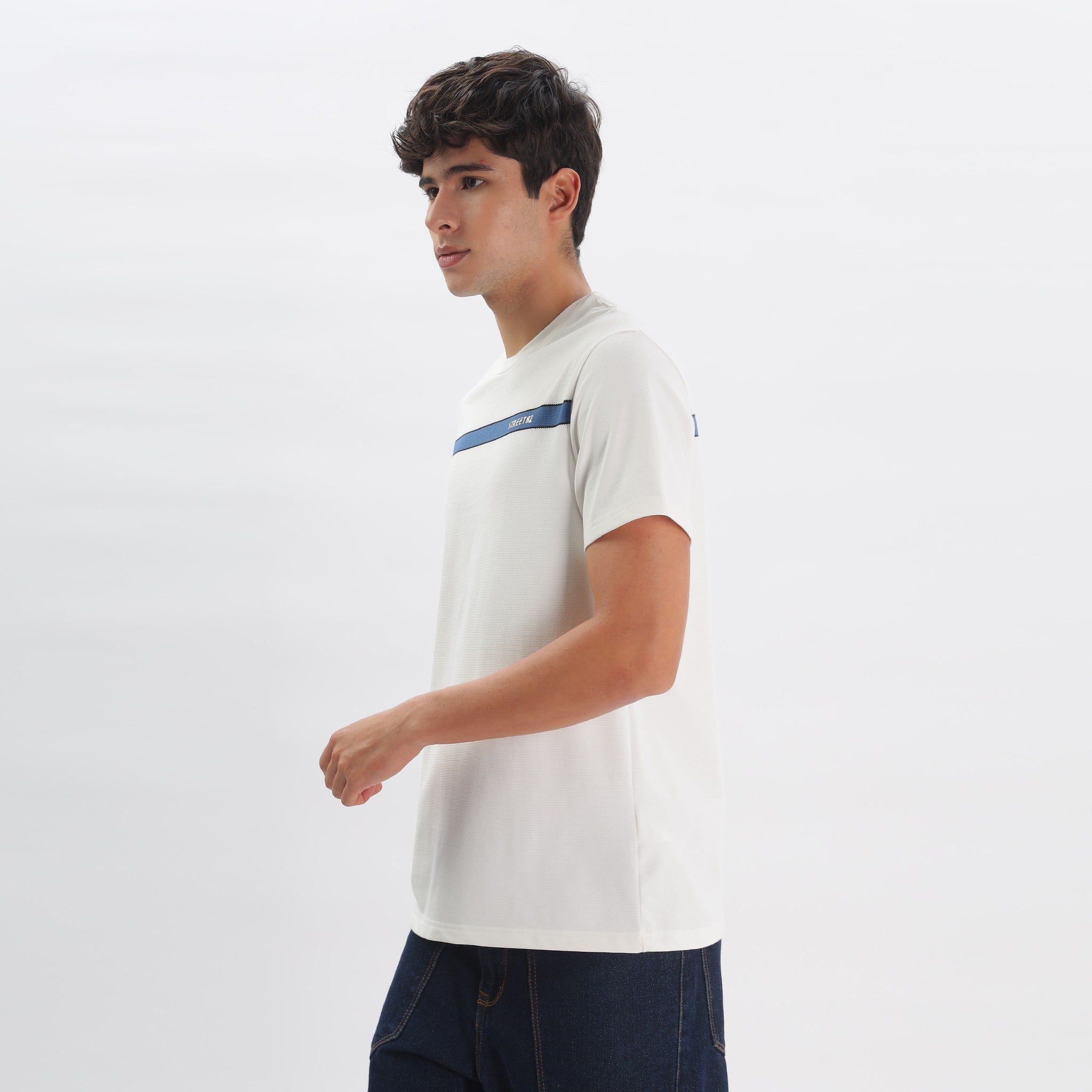 Regular Crew Neck T-shirt - Horizontal  Graphic Print