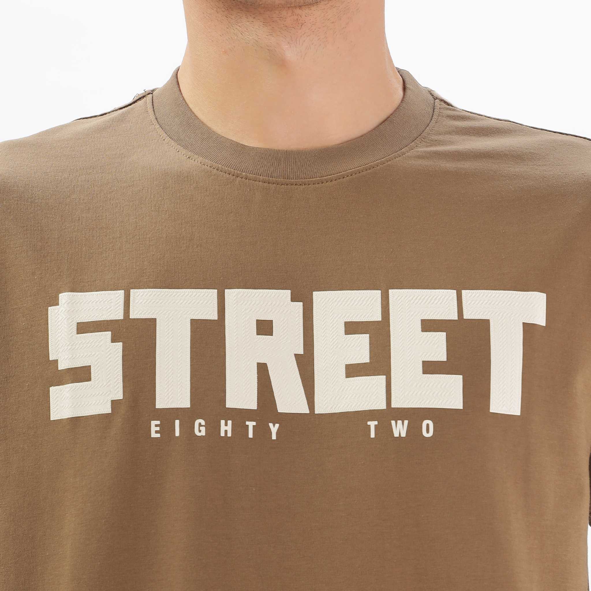 Mens Regular Fit Crew Neck T-shirt - Textured Print