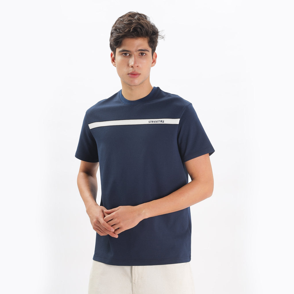 Regular Crew Neck T-shirt - Horizontal  Graphic Print