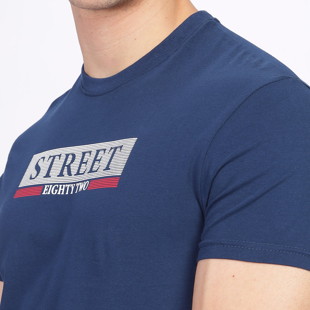 Regular Fit Crew Neck T-shirt - Street82 front print