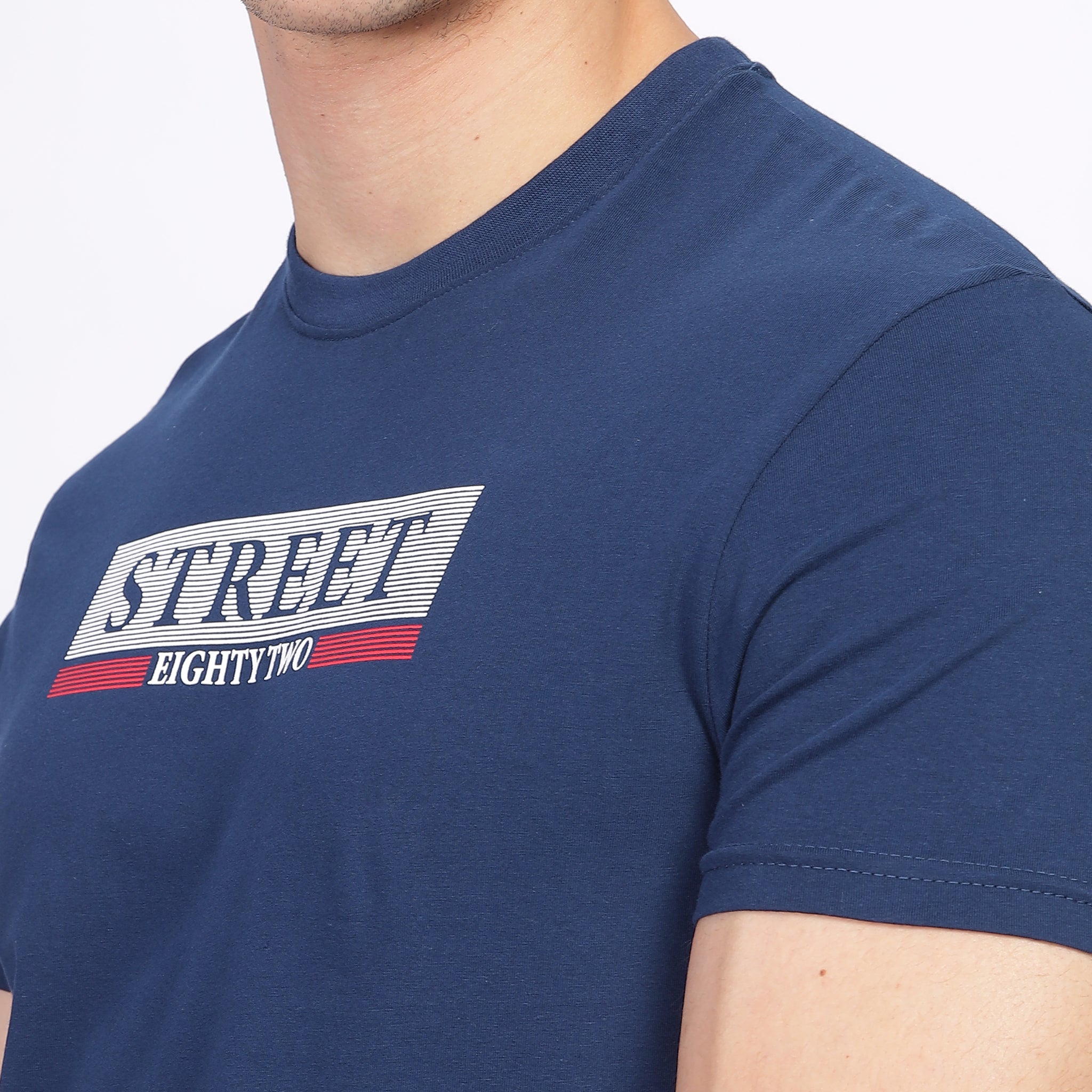 Regular Fit Crew Neck T-shirt - Street82 front print