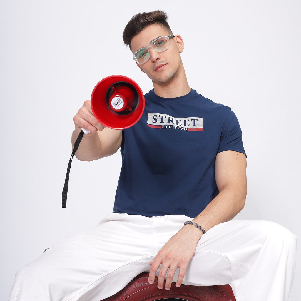 Regular Fit Crew Neck T-shirt - Street82 front print