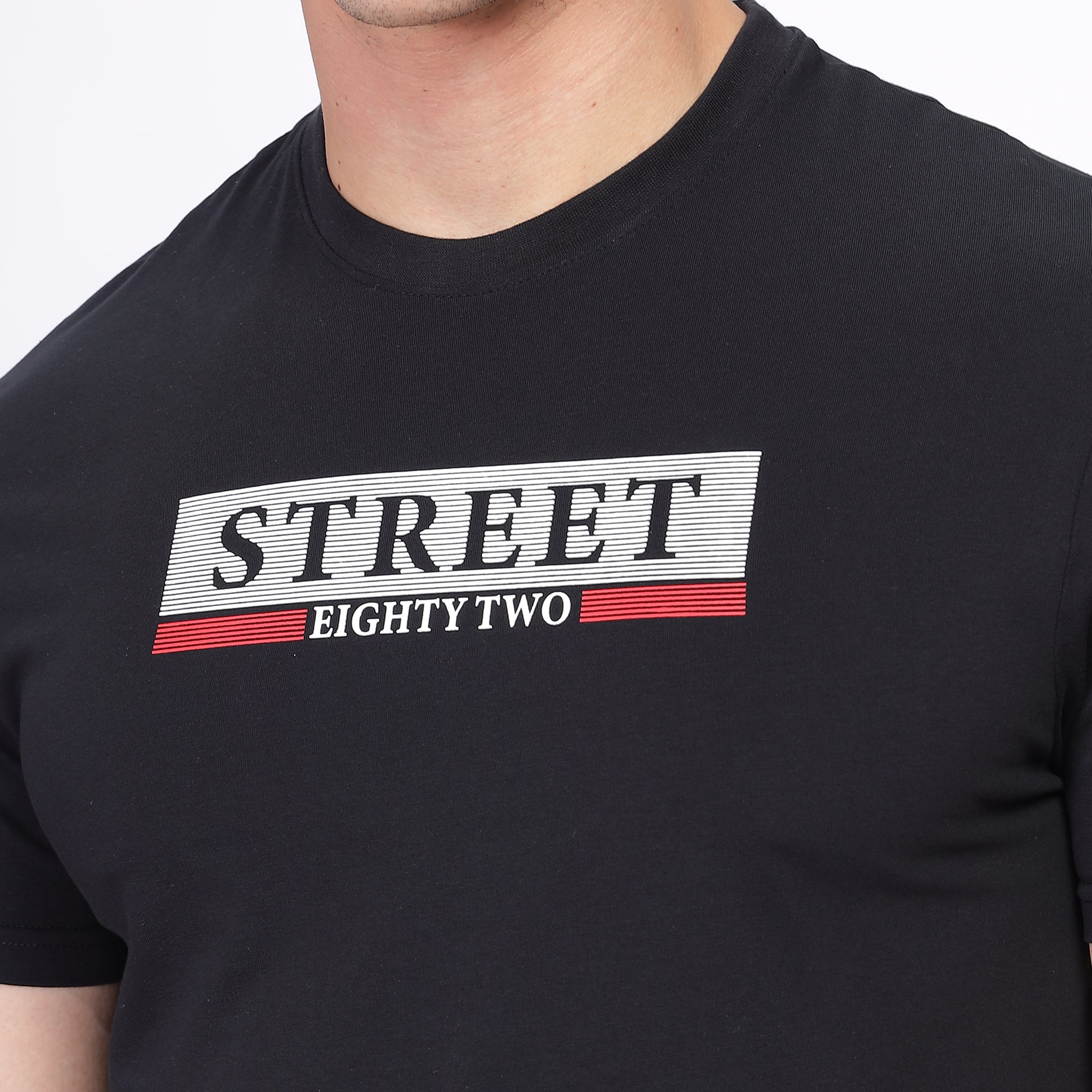 Regular Fit Crew Neck T-shirt - Street82 front print