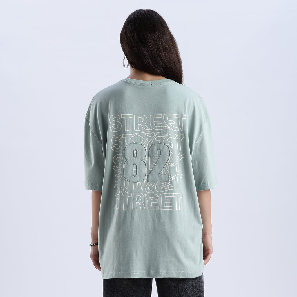 Unisex Rubber Print Embroidery Oversized T shirt