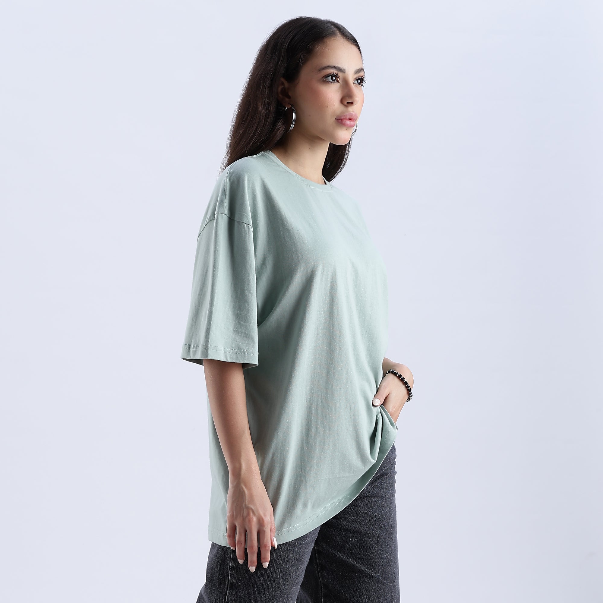 Unisex Rubber Print Embroidery Oversized T shirt