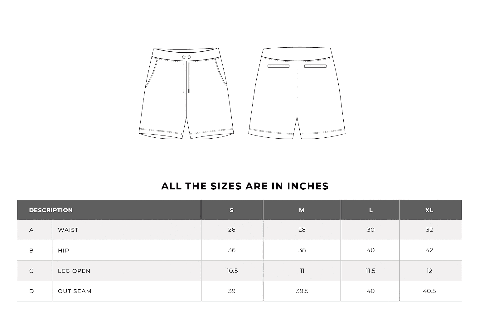 Size chart
