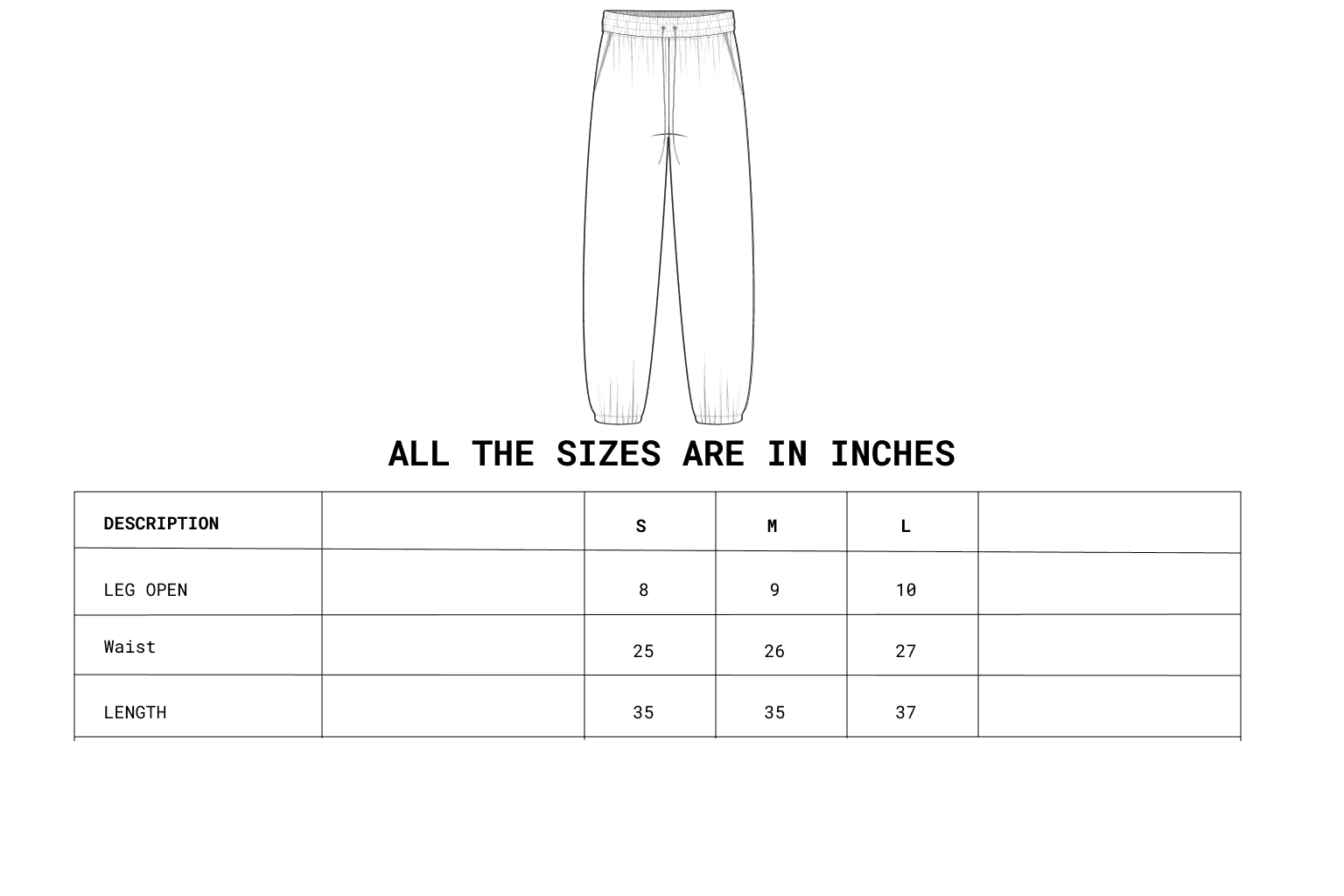 Size chart