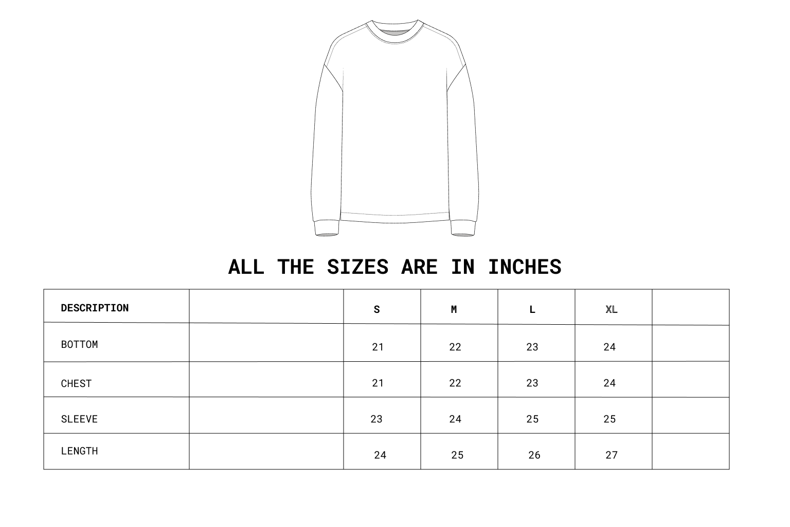 Size chart