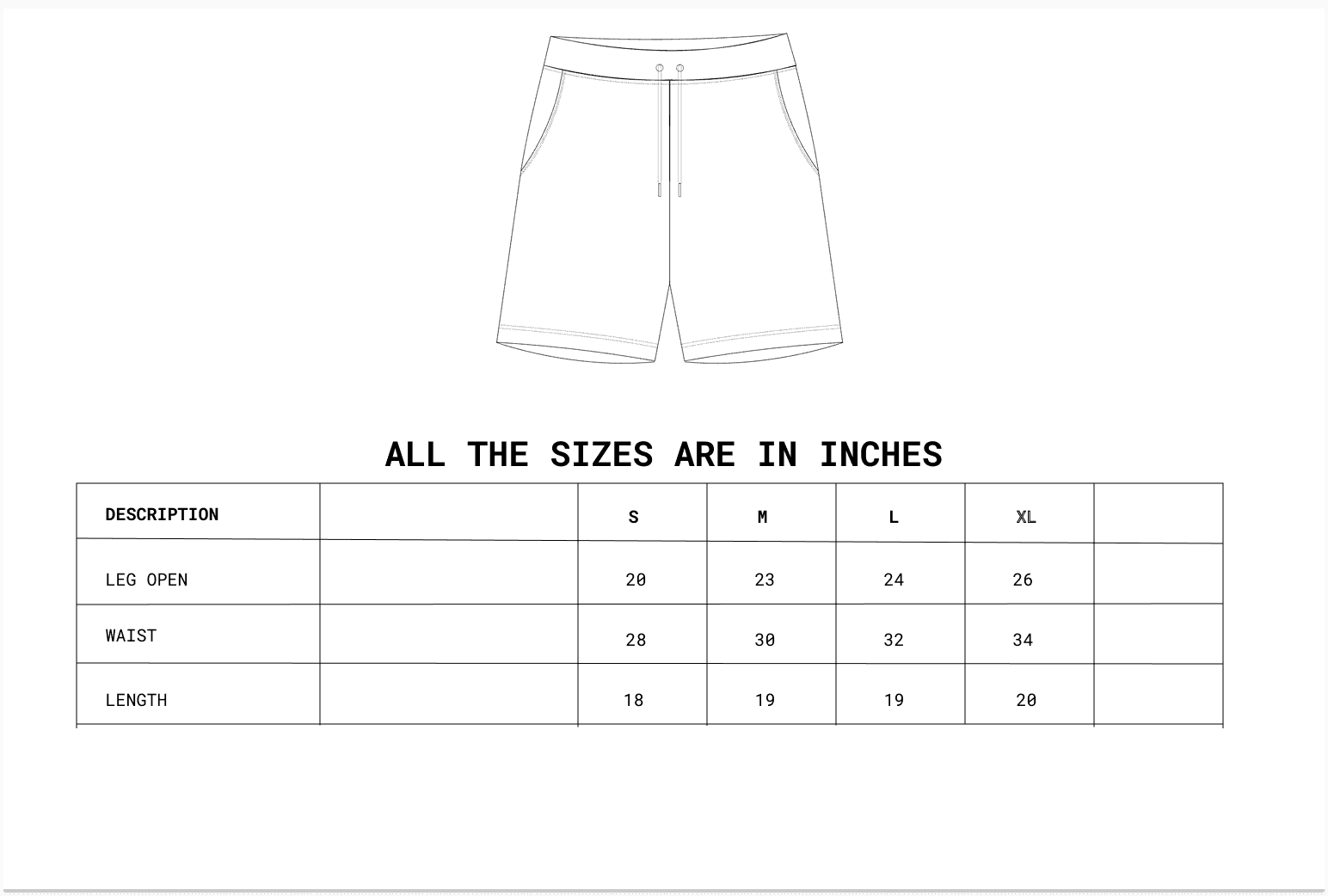 Size chart