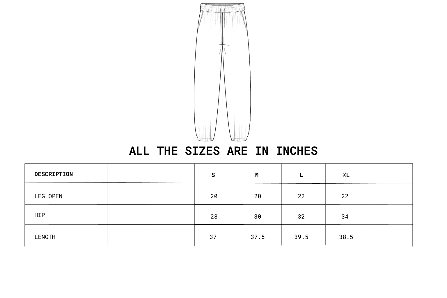 Size chart