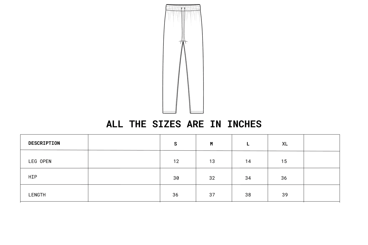 Size chart