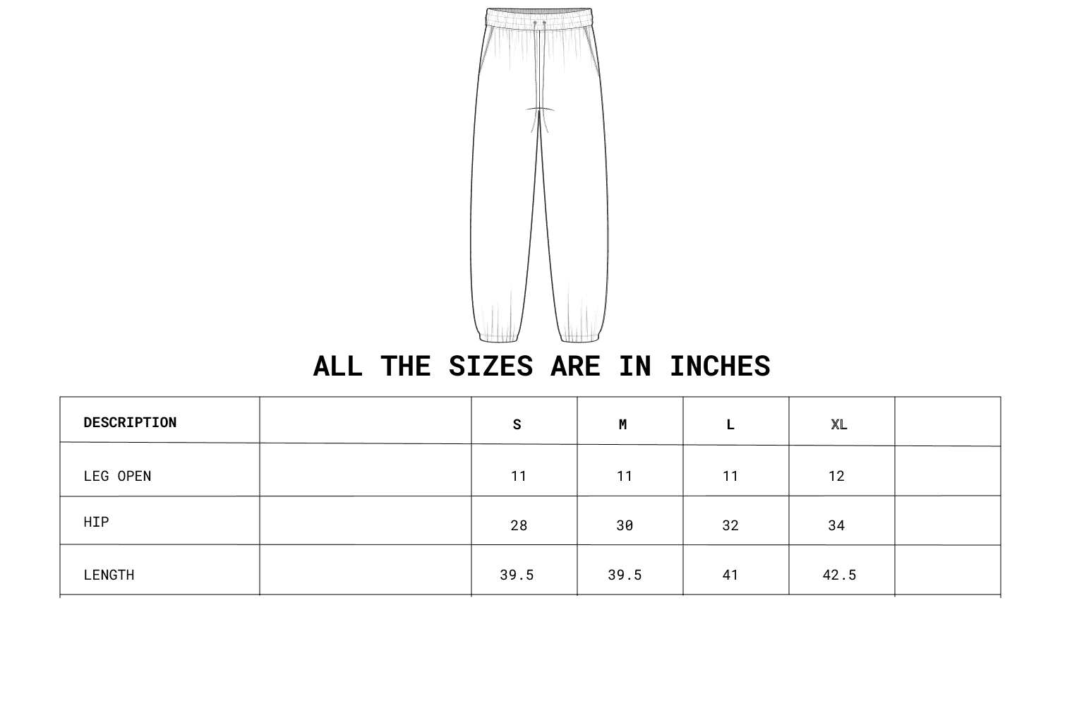 Size chart