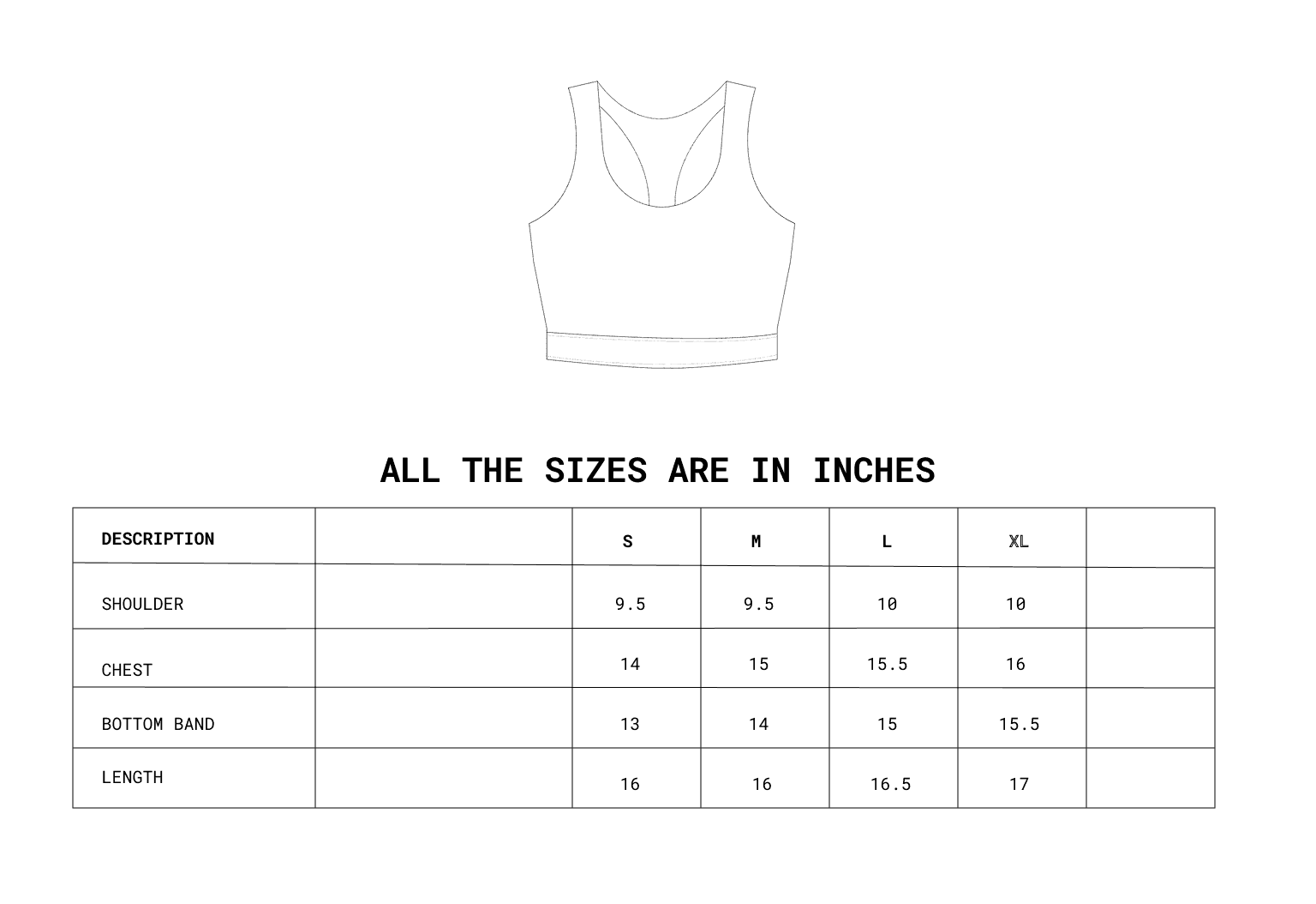 Size chart