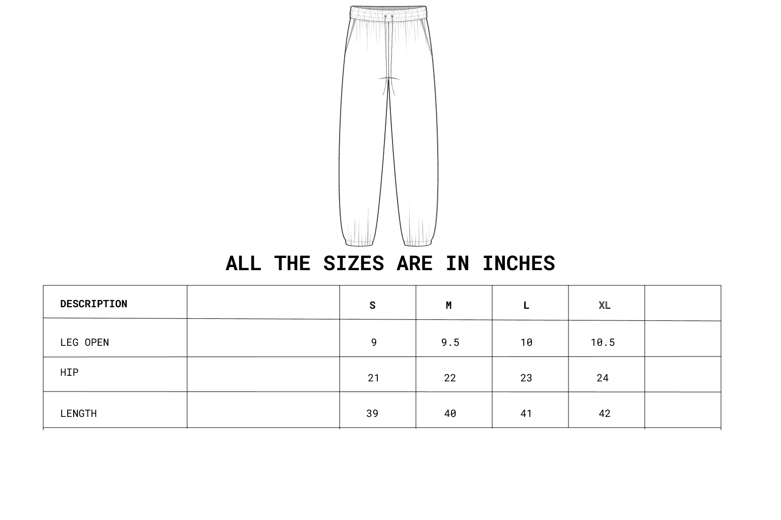 Size chart