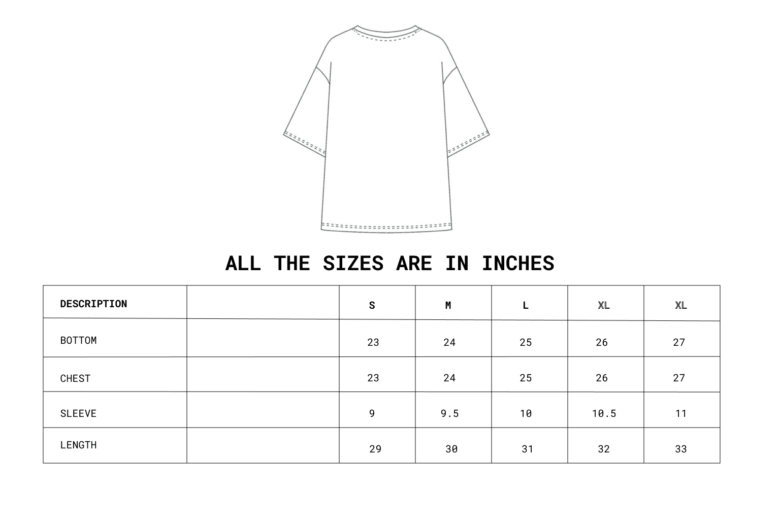 Size chart