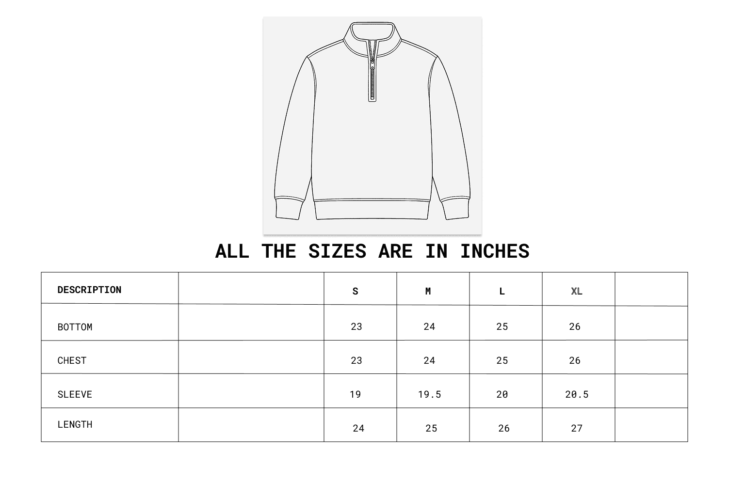 Size chart
