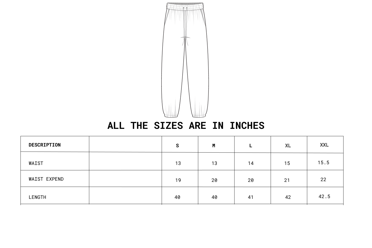 Size chart