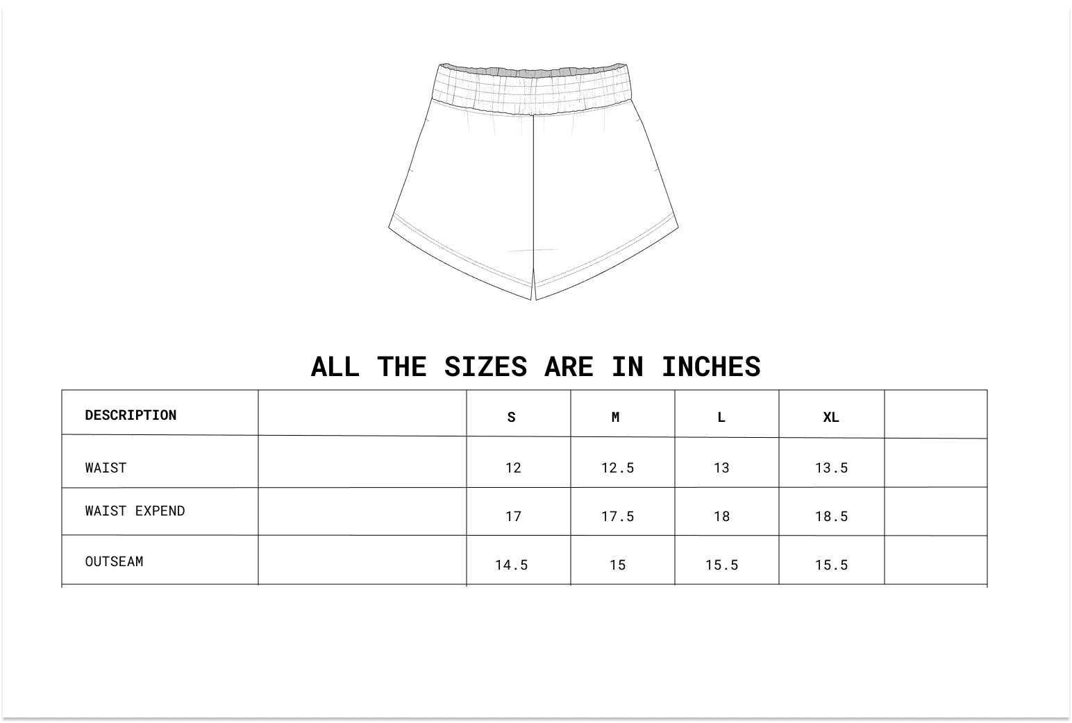 Size chart