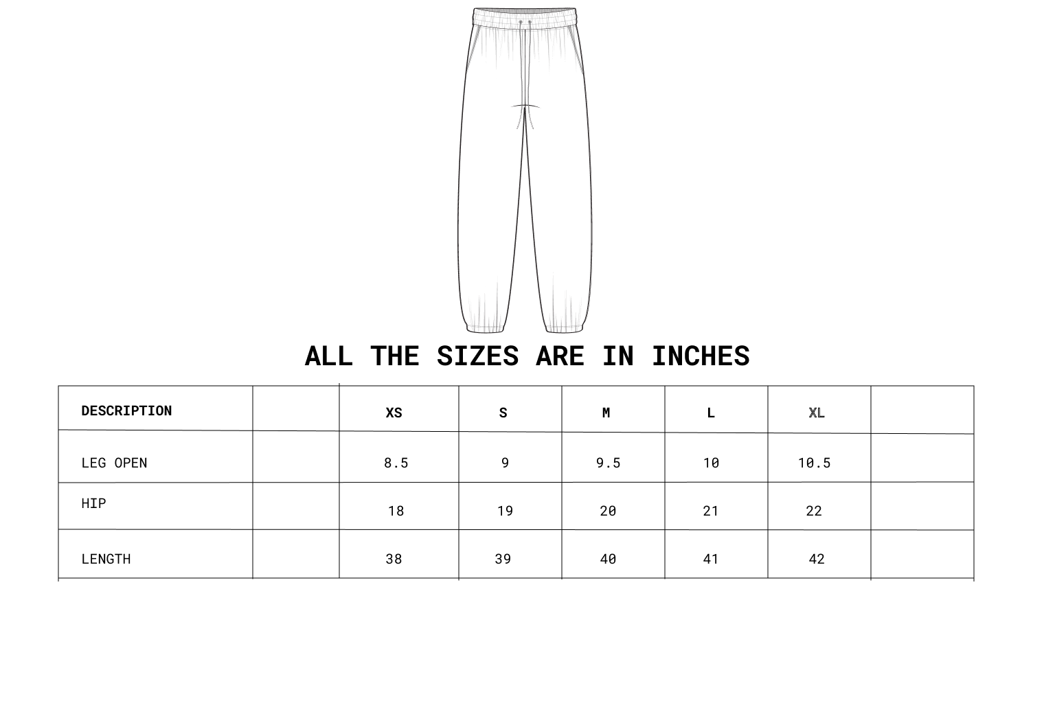Size chart