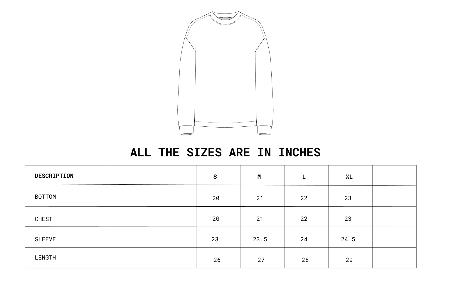 Size chart