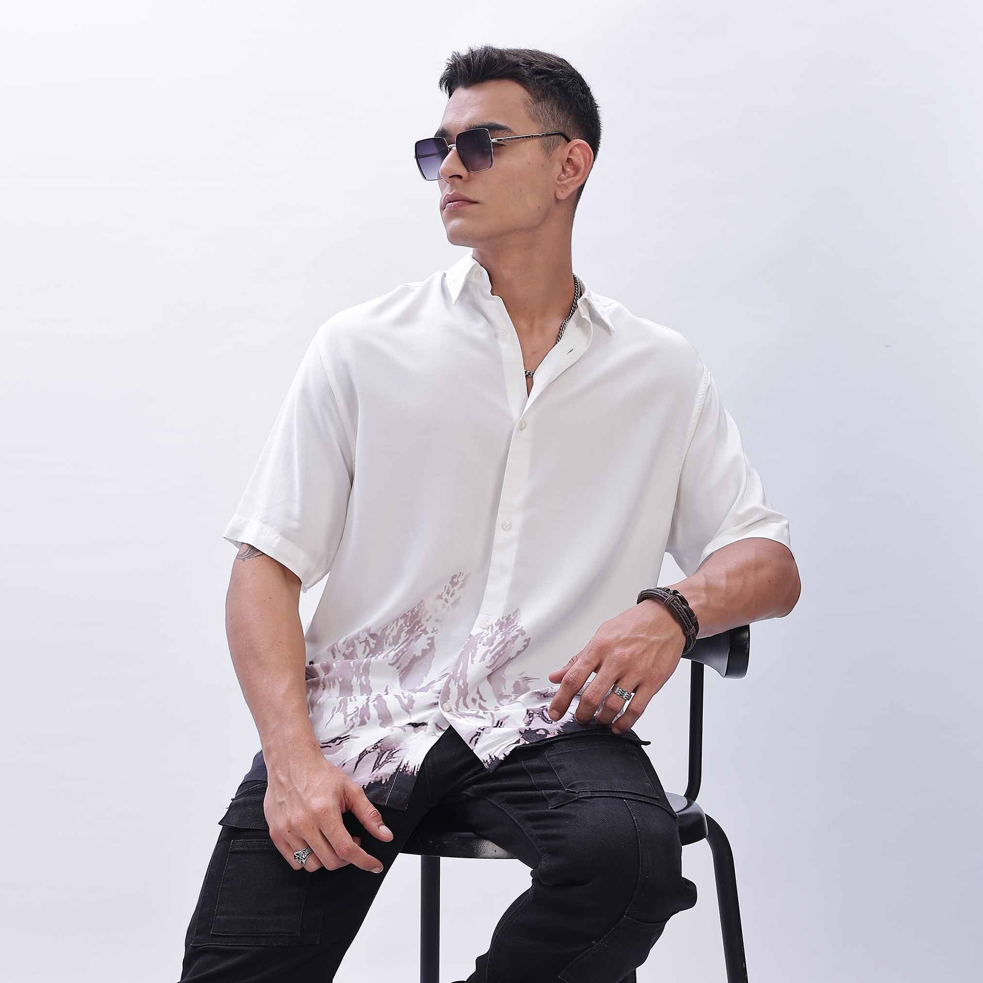 Men's Retro Aesthetic Stand Collar Short Sleeve