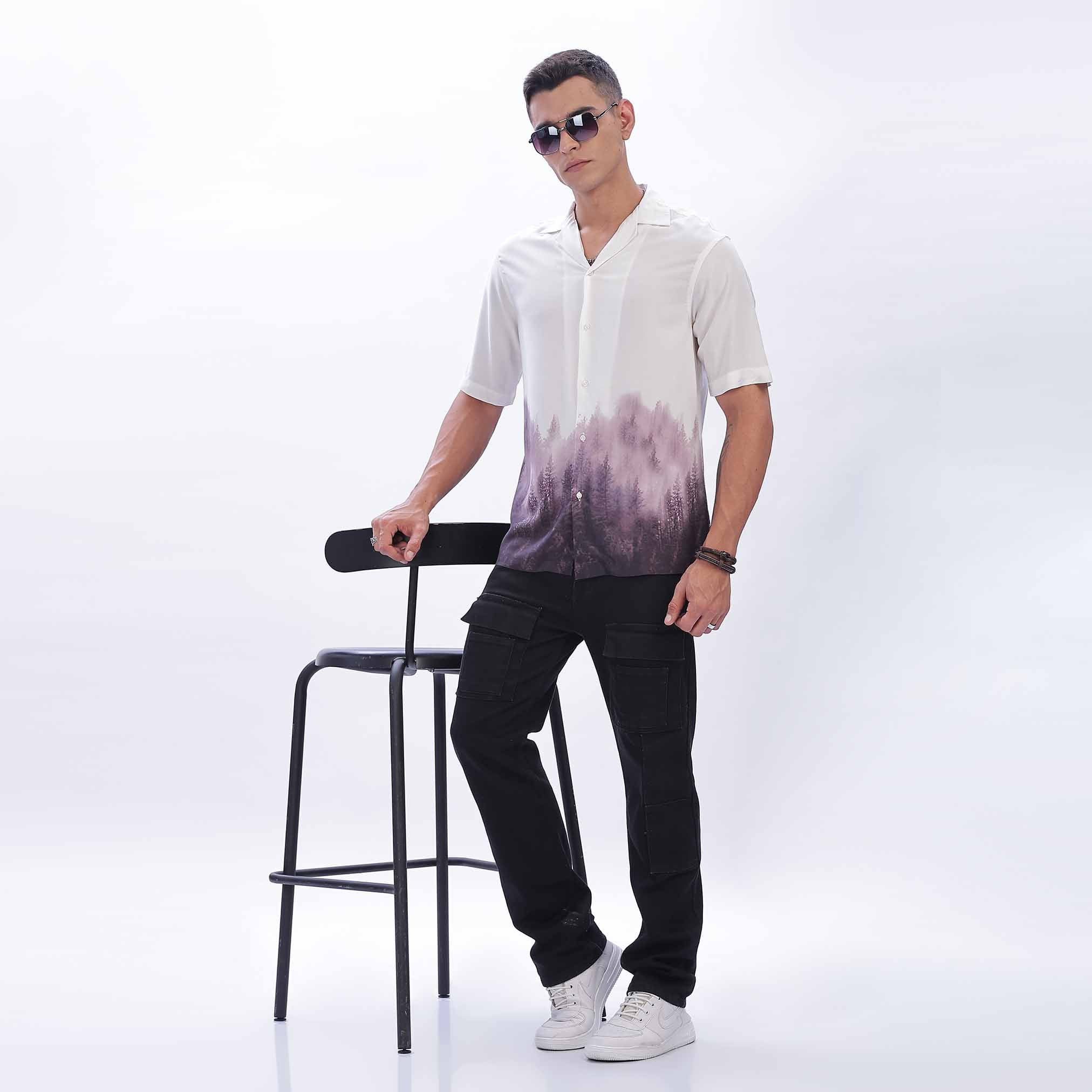 men's Short Sleeve Printed Shirt