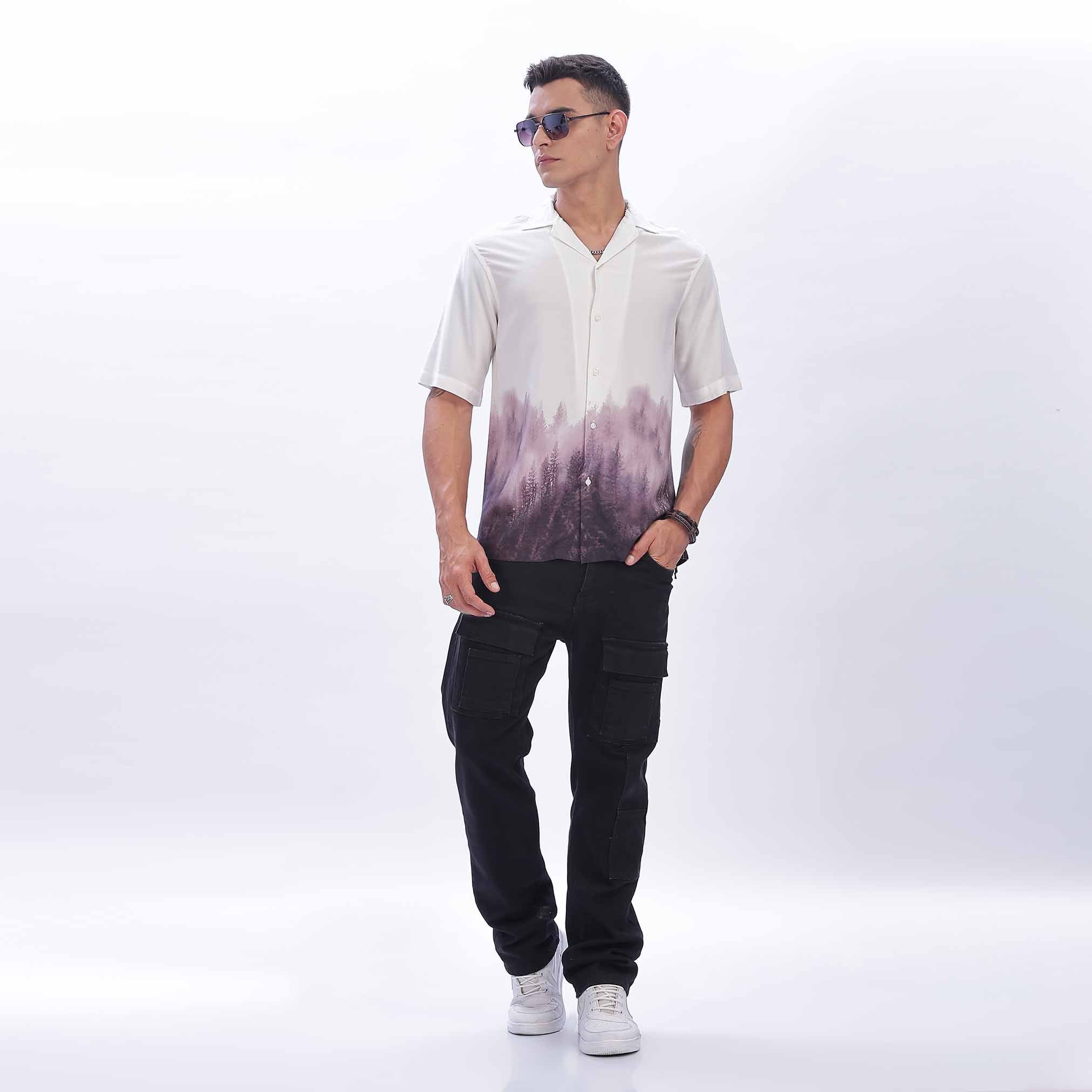 men's Short Sleeve Printed Shirt