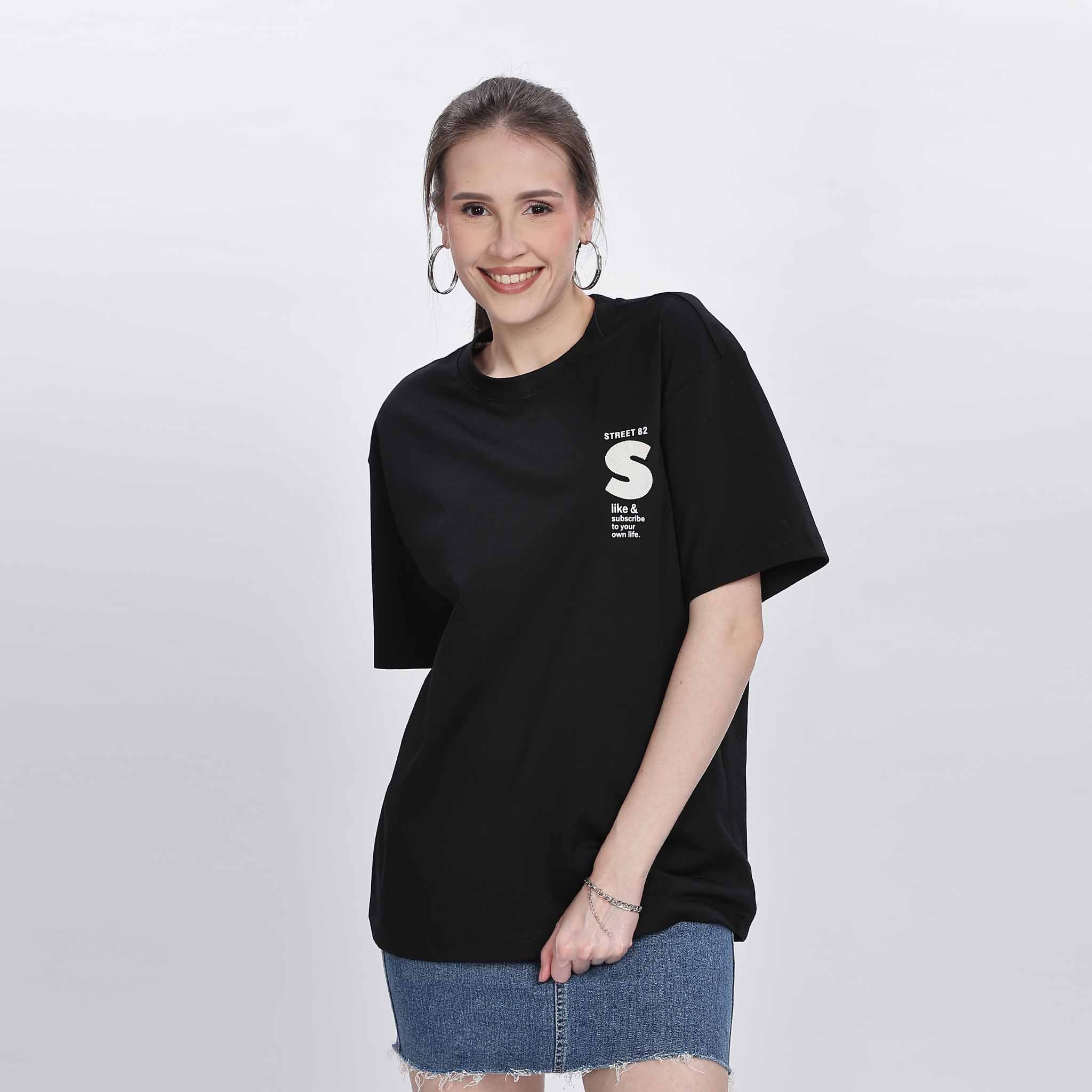 Unisex Applique Detailed Oversize T-shirt