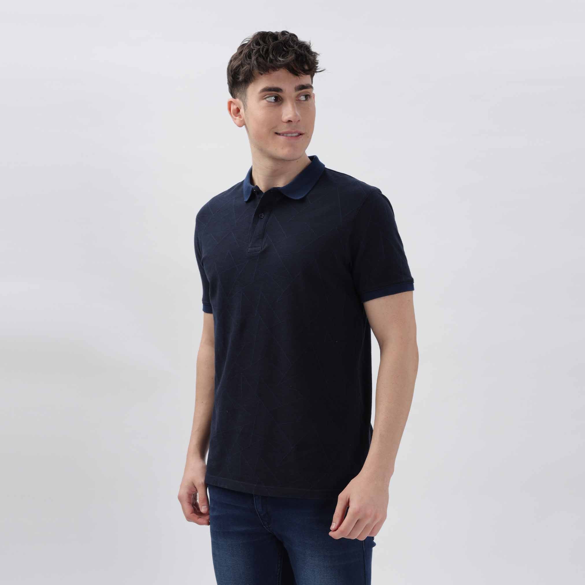 Polygon Pattern Polo Regular fit T shirt