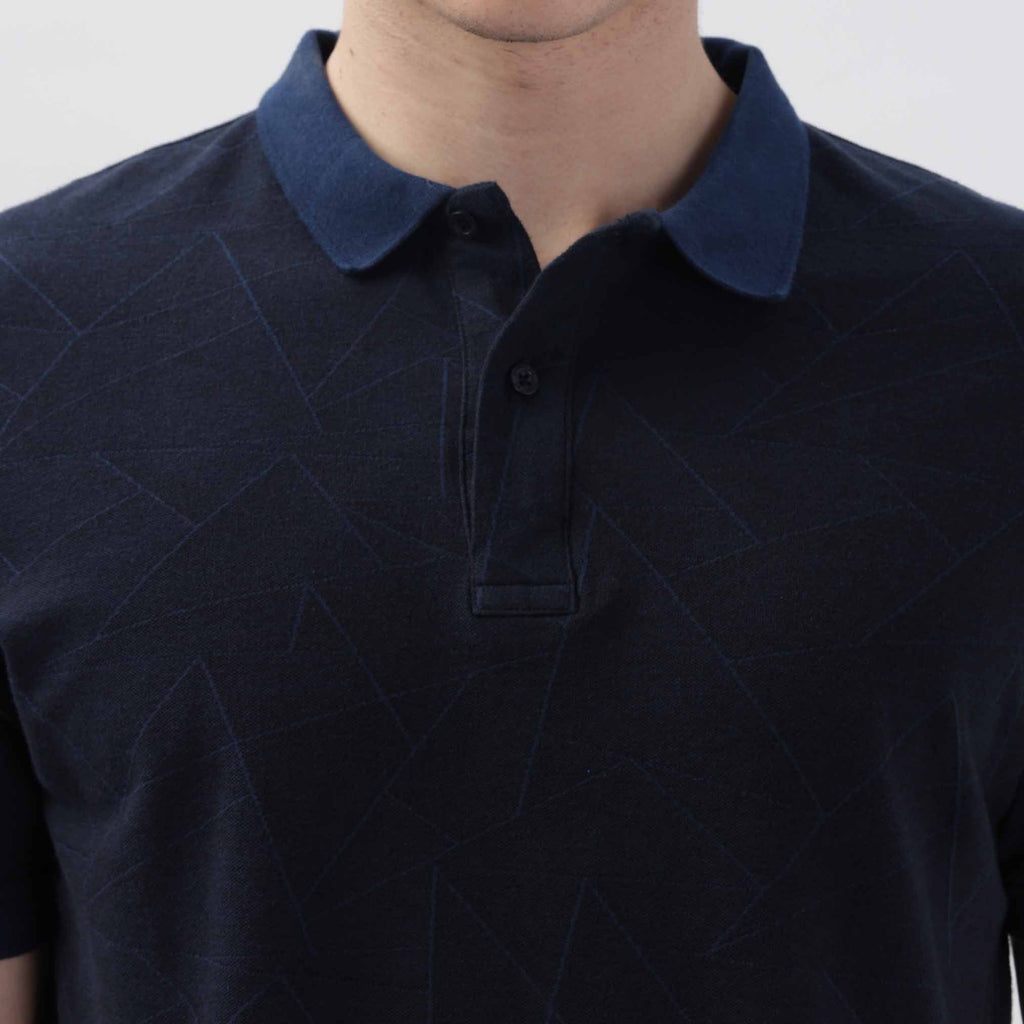 Polygon Pattern Polo Regular fit T shirt