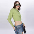 Casual Long Sleeve Cropped Hoodie