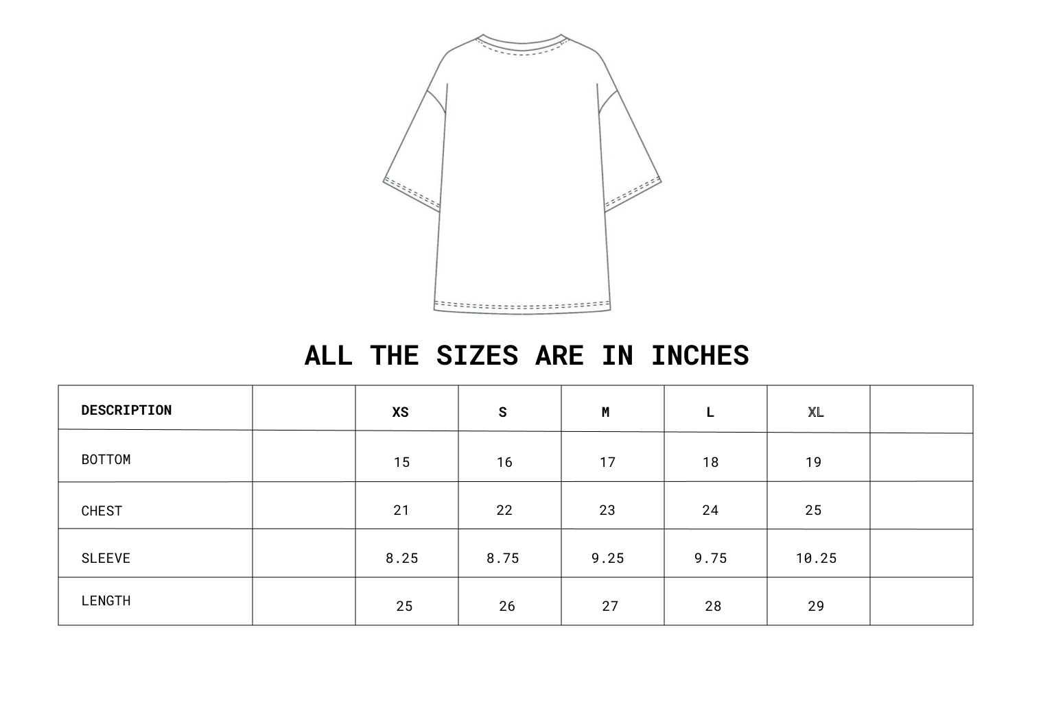 Size chart