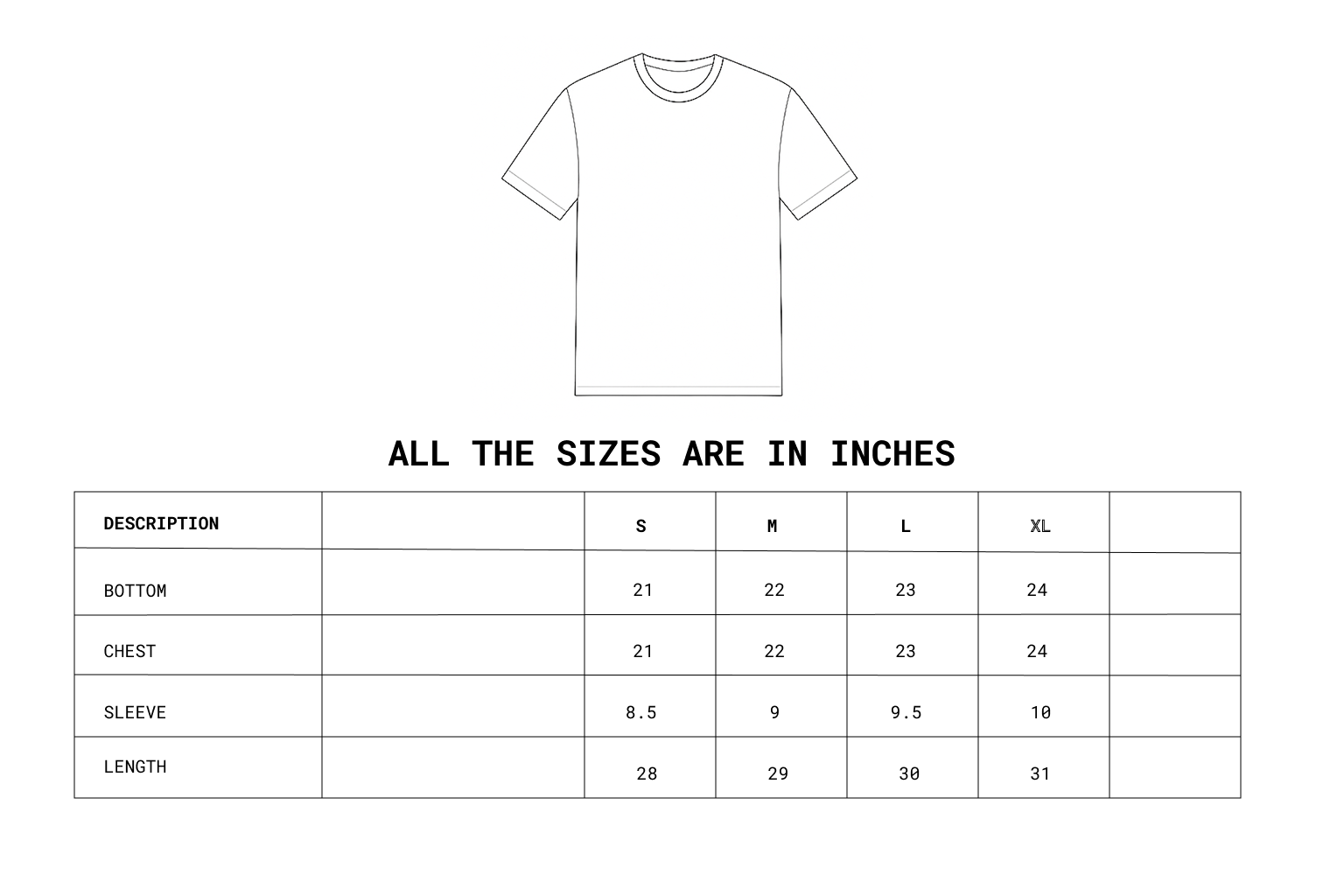 Size chart