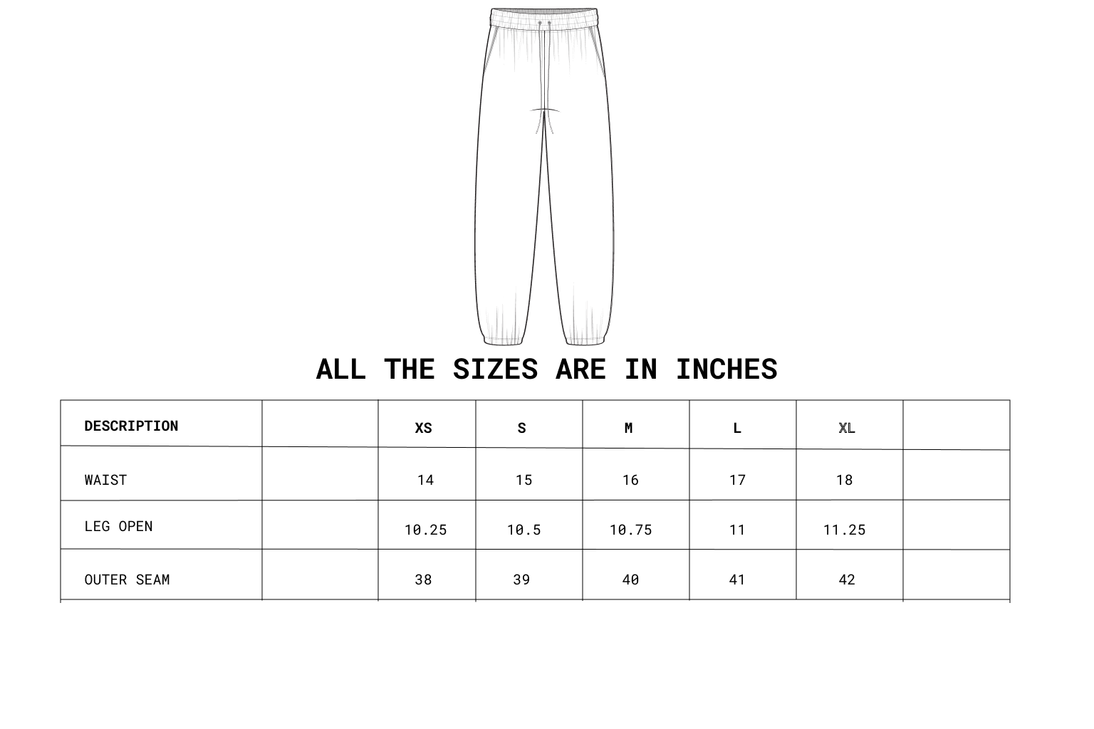 Size chart