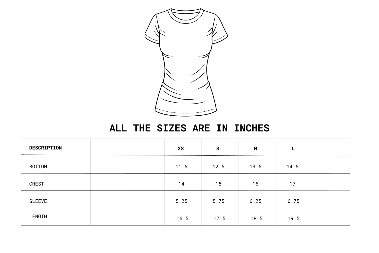 Size chart