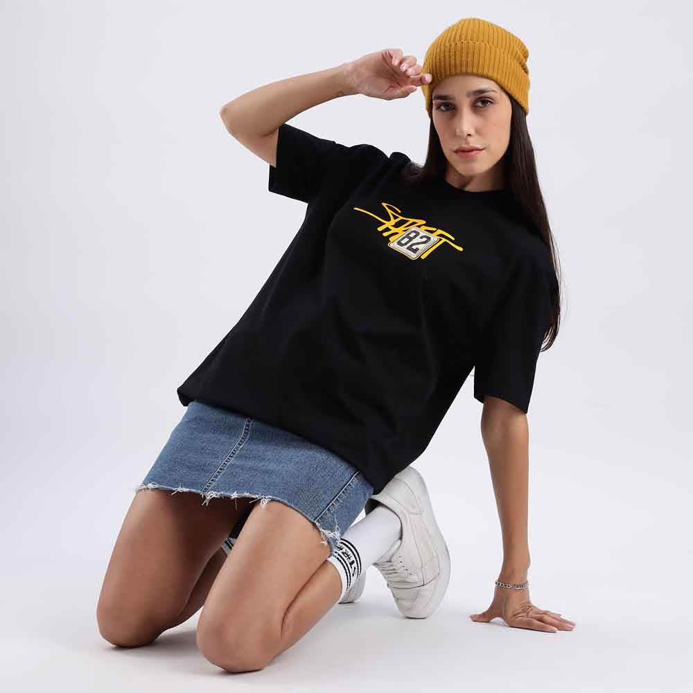 Unisex Zigzag oversized tee