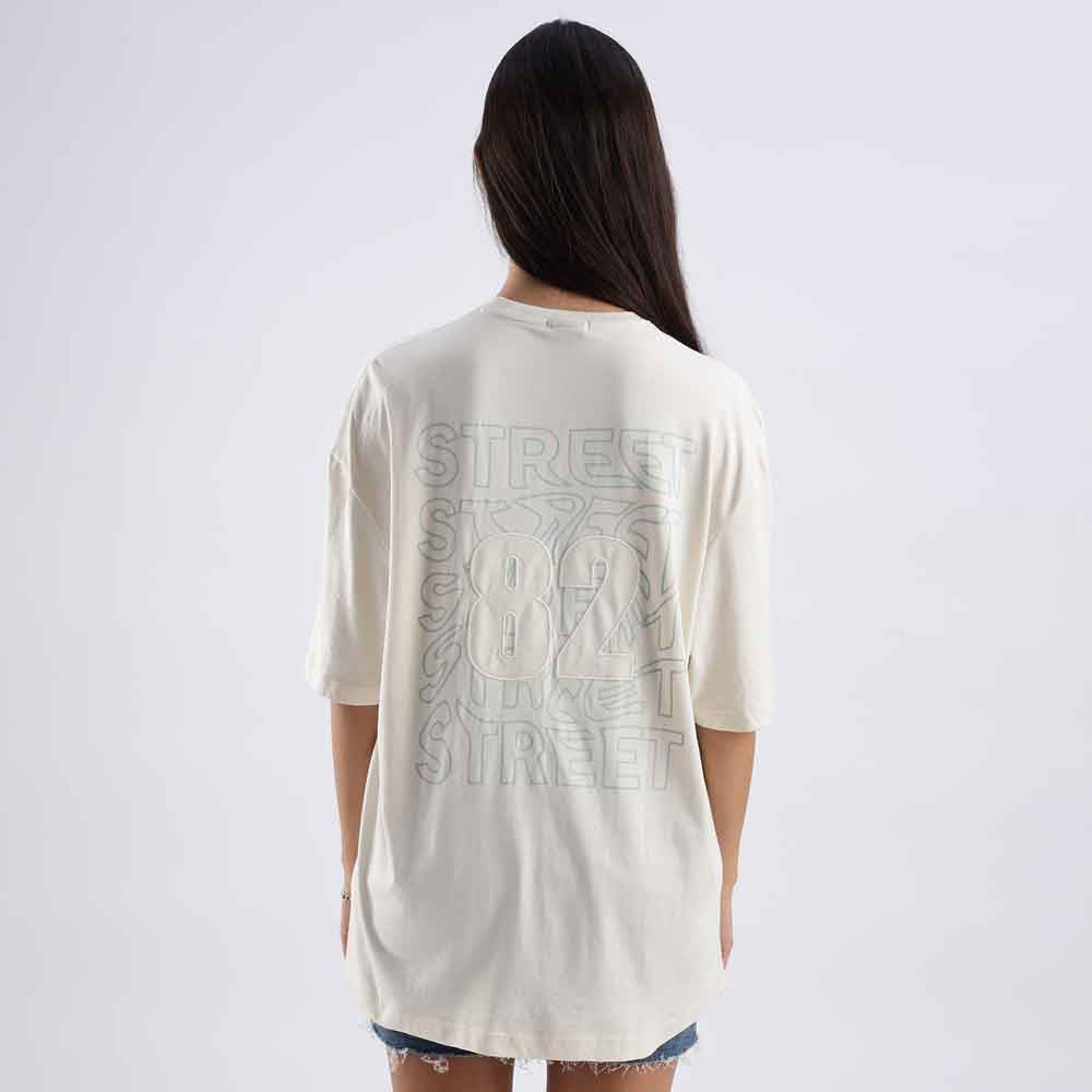 Unisex Rubber Print Embroidery Oversized T shirt