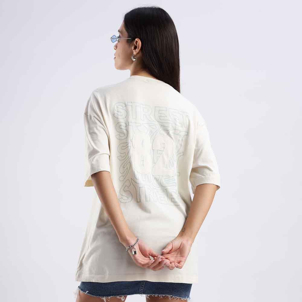Unisex Rubber Print Embroidery Oversized T shirt