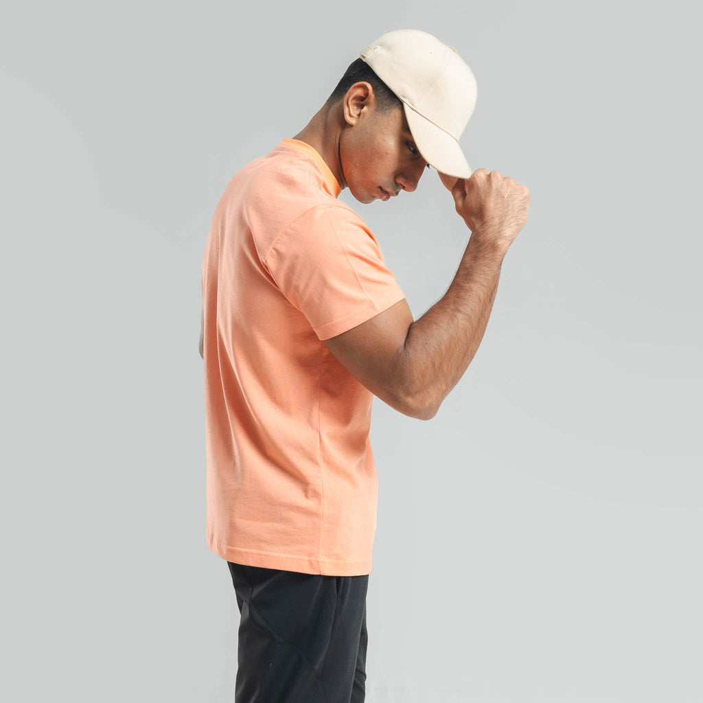 Plain Coral Pink crew neck essential t-shirt