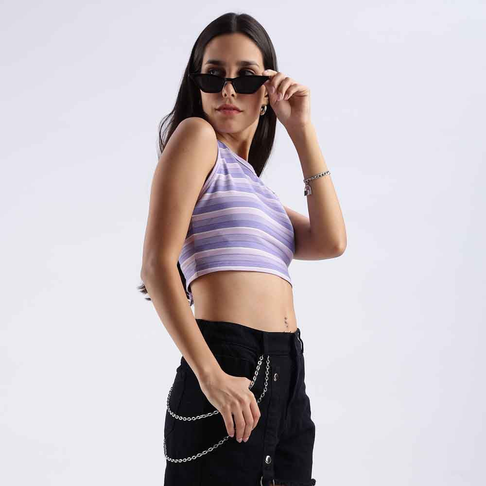 Striped crop tank